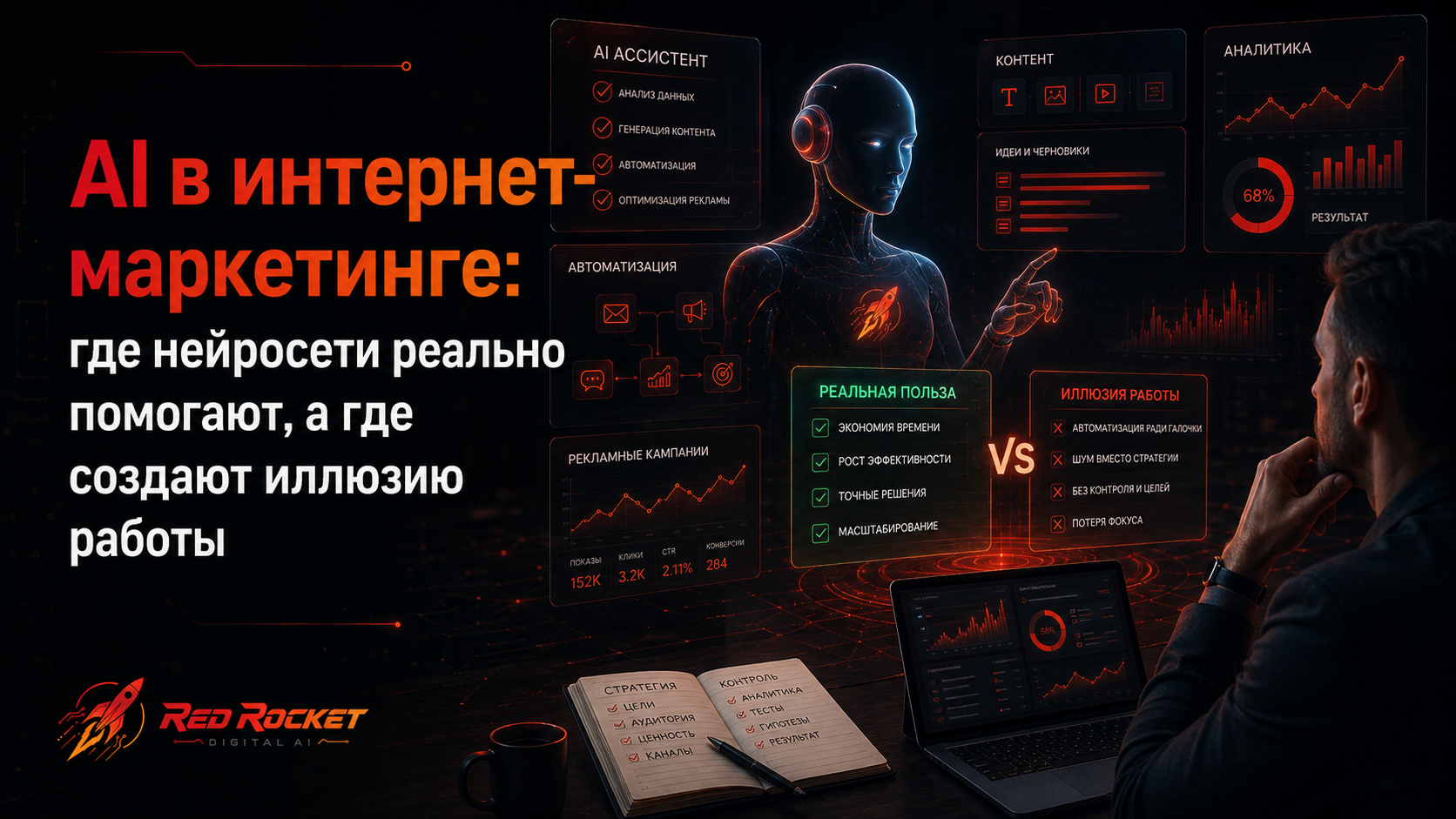 AI в интернет-маркетинге: где нейросети реально помогают, а где создают иллюзию работы