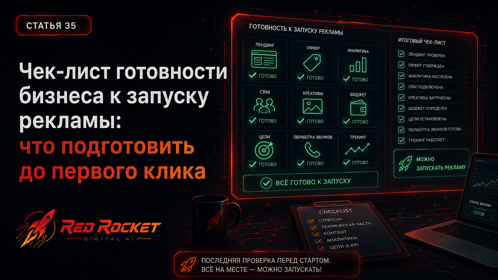 Чек-лист готовности бизнеса к запуску рекламы: что подготовить до первого клика
