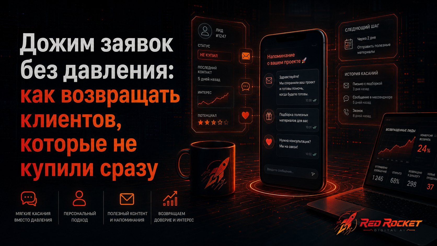 Дожим заявок без давления: как возвращать клиентов, которые не купили сразу