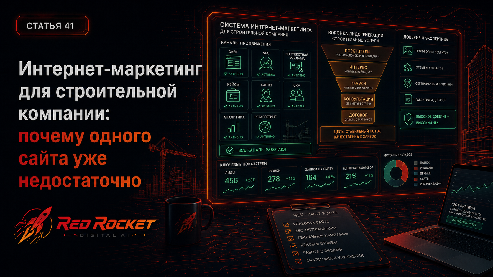 Интернет-маркетинг для строительной компании: почему одного сайта уже недостаточно