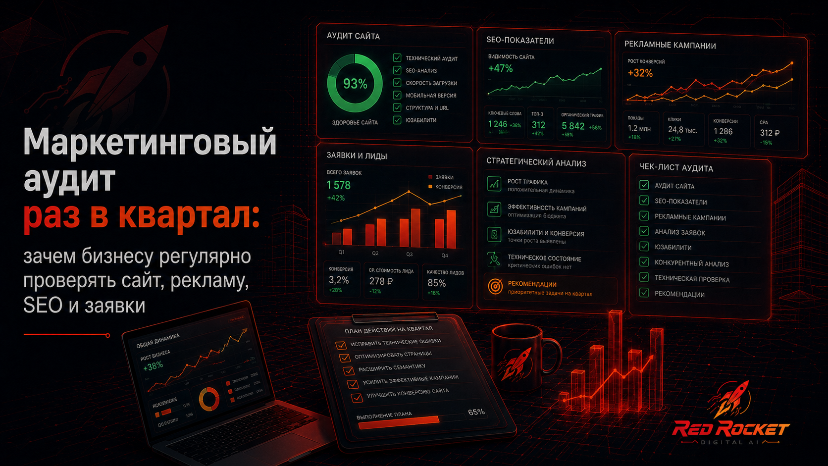 Маркетинговый аудит раз в квартал: зачем бизнесу регулярно проверять сайт, рекламу, SEO и заявки