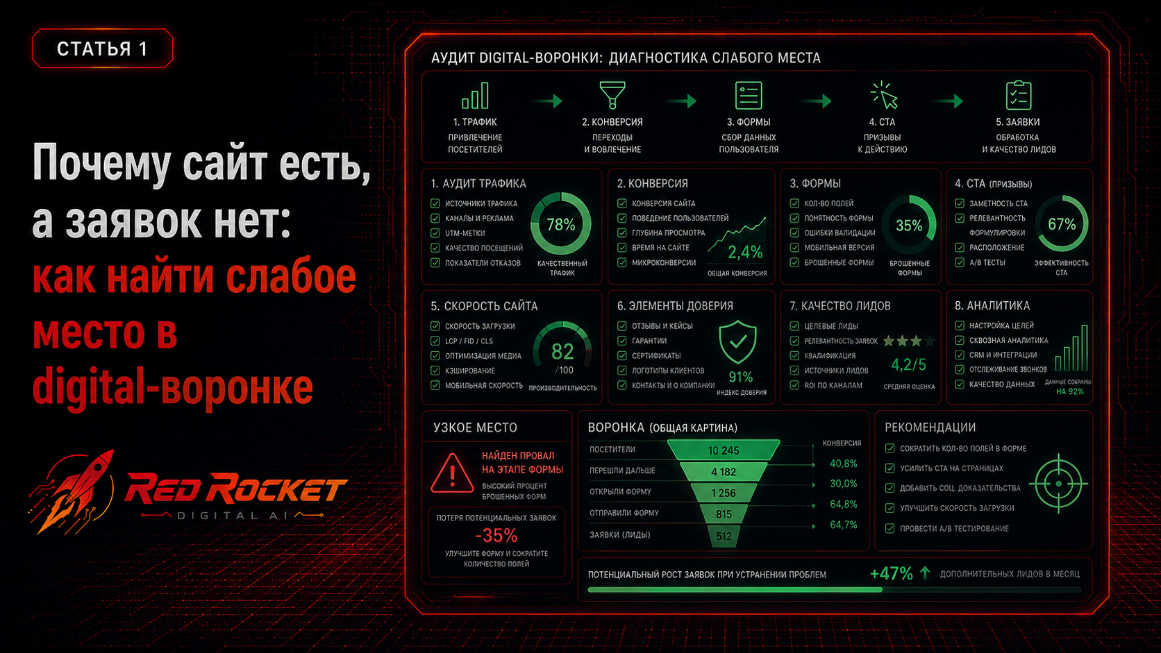 Почему сайт есть, а заявок нет: как найти слабое место в digital-воронке